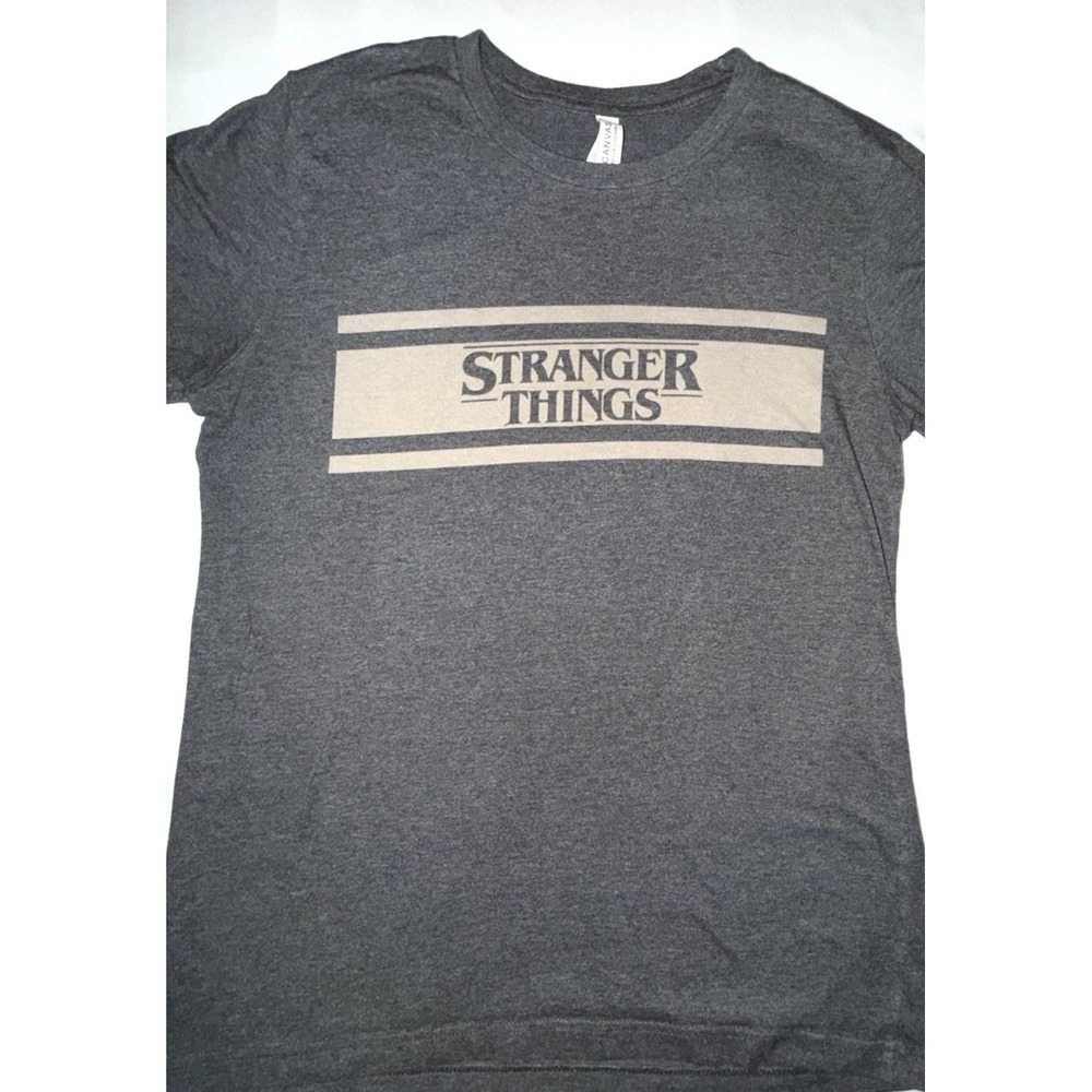 Stranger Things T Shirt Gray Netflix TV Show Graphic Tee Men's Size Medium